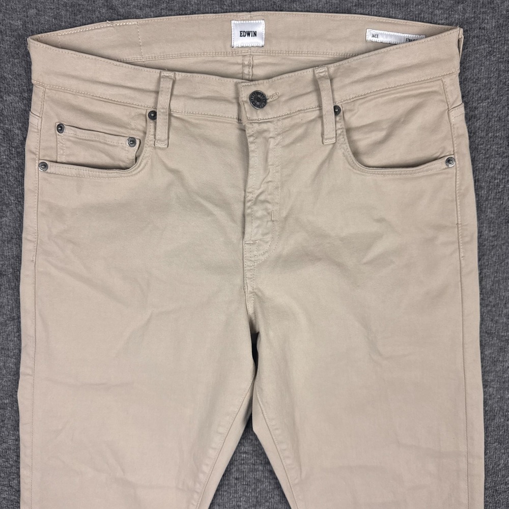 EDWIN Jace Pants Mens 29x32‎ Oyster Beige Slim Straight Stretch Casual USA Made